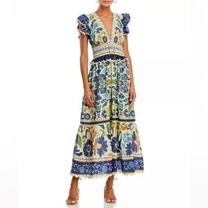 FARM Rio Ocean Tapestry Maxi Dress Small $285 NWT!